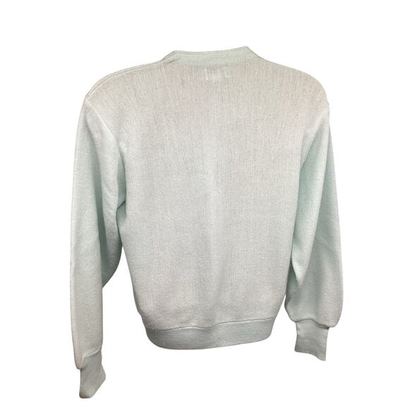 Izod Lacoste Mens Vintage Cardigan Sweater Small Light Blue Made in USA - Picture 5 of 6